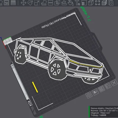 Mô hình trang trí tường Tesla Cybertruck in 3D hiện đại
