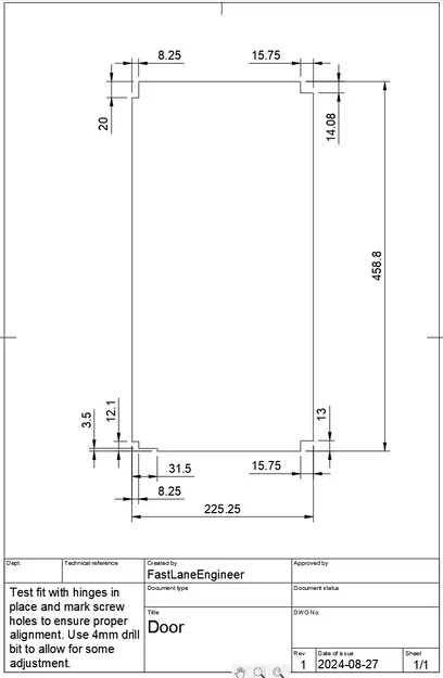 Cửa cho khung bao (Enclosure) SV08, bản lề và nam châm hít - Image 6