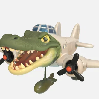 Mô hình 3D máy bay ném bom cá sấu Bombardino Cocodrilo độc đáo