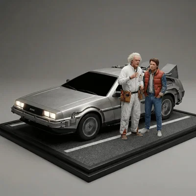 Mô hình in 3D Back to the Future - Doc & Marty - 1985