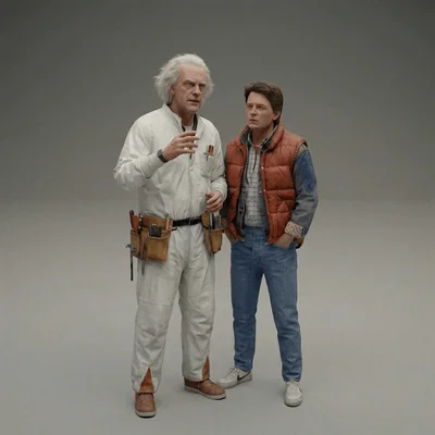 Mô hình in 3D Back to the Future - Doc & Marty - 1985
