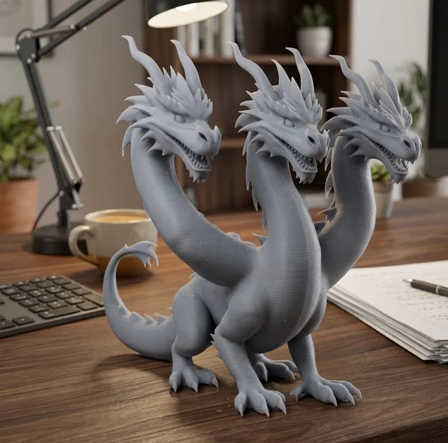 Mô hình rồng ba đầu (3-headed dragon) in 3D cực ấn tượng - Image 1