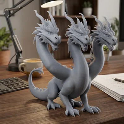 Mô hình rồng ba đầu (3-headed dragon) in 3D cực ấn tượng