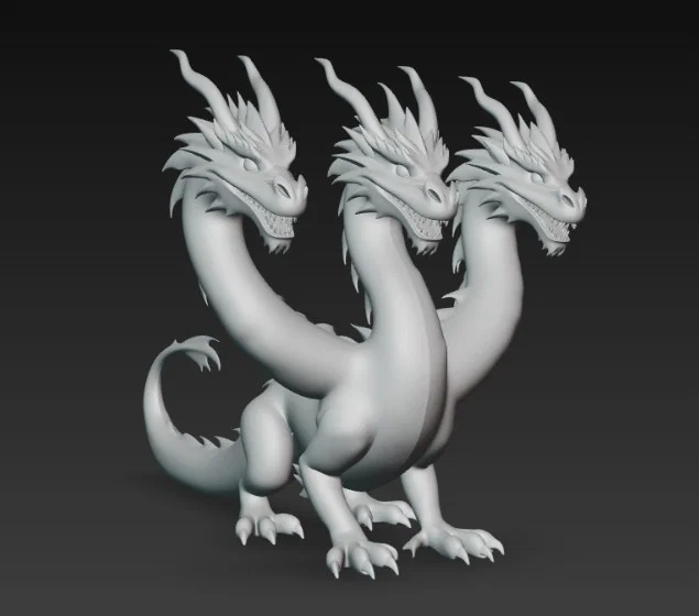 Mô hình rồng ba đầu (3-headed dragon) in 3D cực ấn tượng - Image 3
