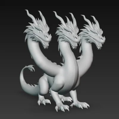 Mô hình rồng ba đầu (3-headed dragon) in 3D cực ấn tượng