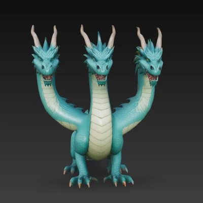 Mô hình rồng ba đầu (3-headed dragon) in 3D cực ấn tượng