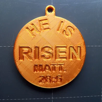 Mặt dây chuyền trang trí Lễ Phục Sinh He Is Risen in 3D