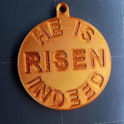 Mặt dây chuyền trang trí Lễ Phục Sinh He Is Risen in 3D