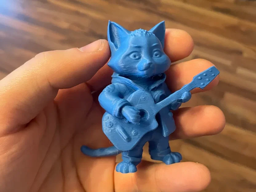 Mô hình chú mèo chơi guitar in 3D siêu đáng yêu - Image 1