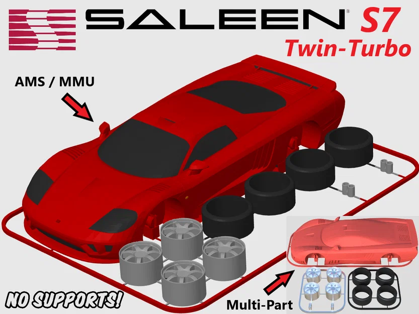 Mô hình Saleen S7 Twin Turbo Kit Card (Tỉ lệ 1:24) - Image 1