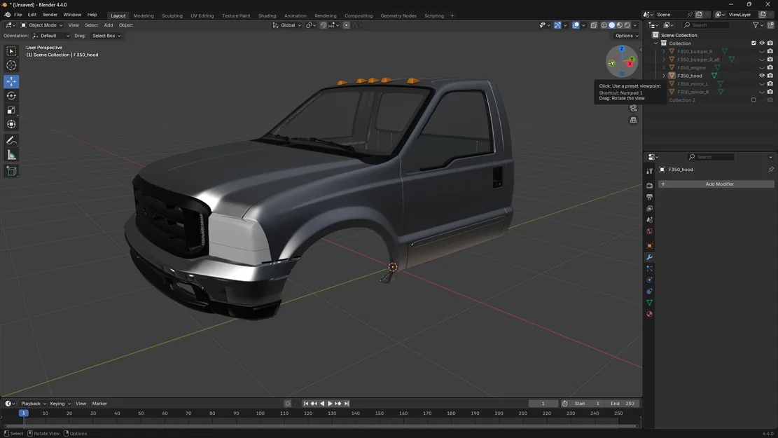 Mô hình cabin xe tải Ford F-Series cho xe RC (File in 3D STL) - Image 1