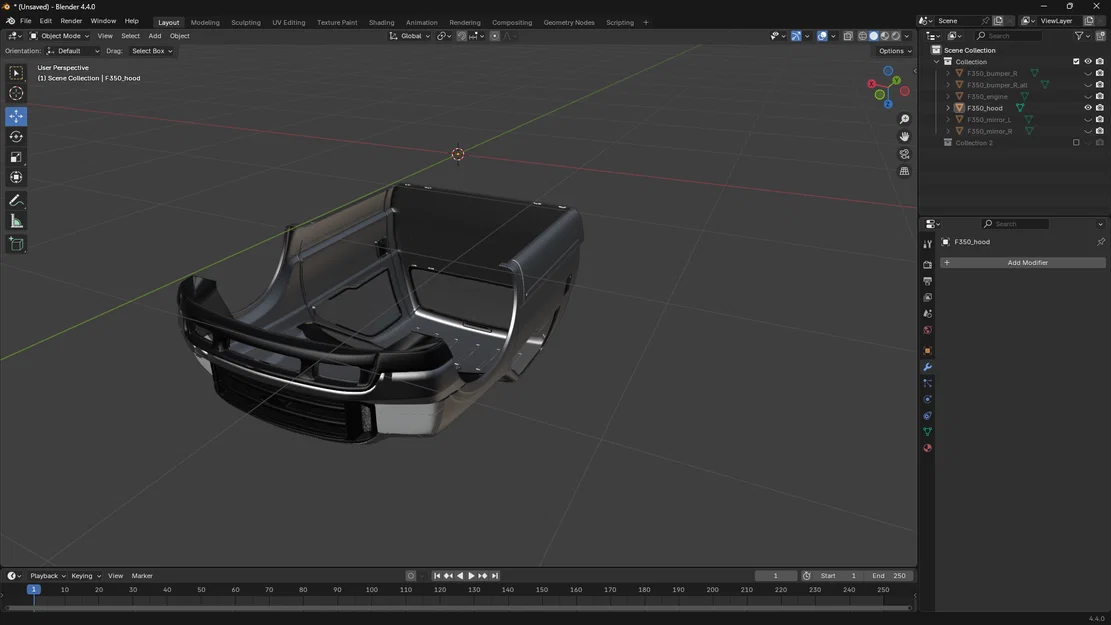 Mô hình cabin xe tải Ford F-Series cho xe RC (File in 3D STL) - Image 2