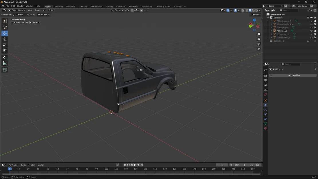 Mô hình cabin xe tải Ford F-Series cho xe RC (File in 3D STL) - Image 3