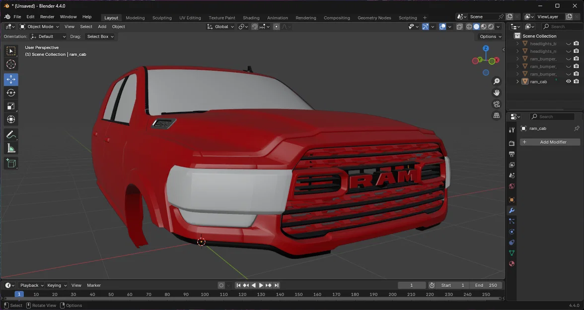Mô hình thân xe bán tải Ram 5th Gen cho xe RC - Image 3