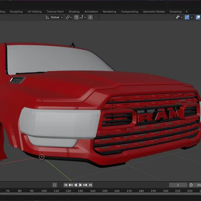Mô hình thân xe bán tải Ram 5th Gen cho xe RC