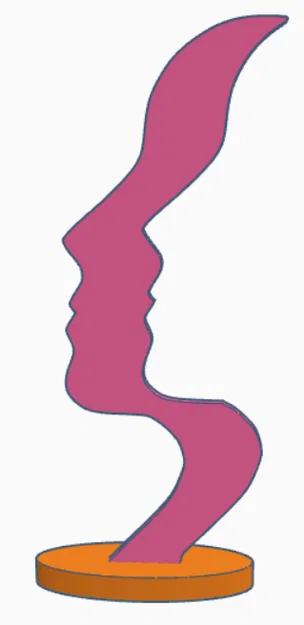 Mô hình trang trí để bàn nghệ thuật Hai Khuôn Mặt (Two Faces) - Image 1