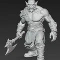 Mô hình chiến binh Ork cầm rìu (Ork Warrior with Axe 1) cho in 3D - Thumbnail 2