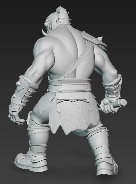 Mô hình chiến binh Ork cầm rìu (Ork Warrior with Axe 1) cho in 3D - Image 3