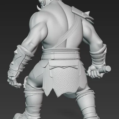 Mô hình chiến binh Ork cầm rìu (Ork Warrior with Axe 1) cho in 3D