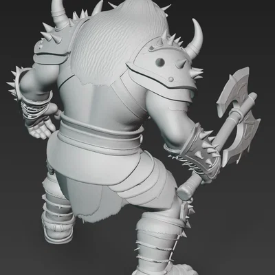Mô hình 3D Chiến binh Ork cầm rìu dũng mãnh (Ork Warrior with Axe)