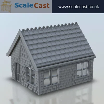 Nhà tranh bằng đá với mái ngói Slate