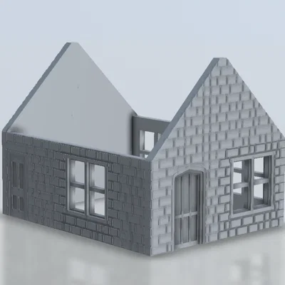 Nhà tranh bằng đá với mái ngói Slate