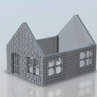 Nhà tranh bằng đá với mái ngói Slate