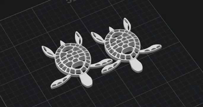 Mô hình trang trí cặp rùa biển 3D đáng yêu - File STL miễn phí - Image 1