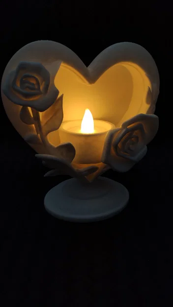 Bộ 2 đế nến LED hình Hoa hồng trong Trái tim - Image 5