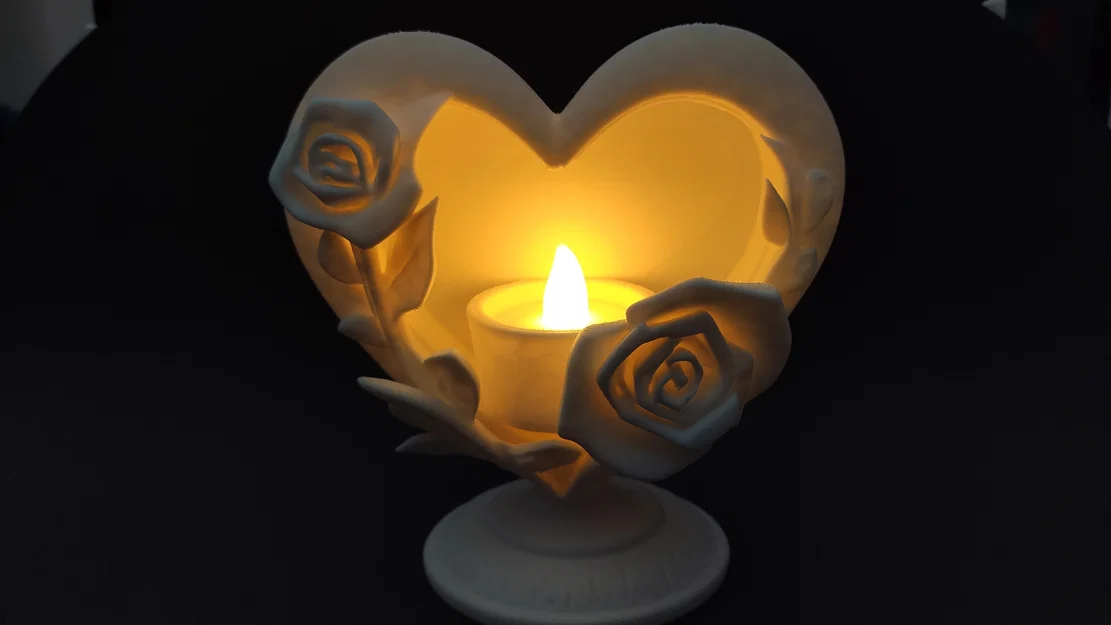 Bộ 2 đế nến LED hình Hoa hồng trong Trái tim - Image 8
