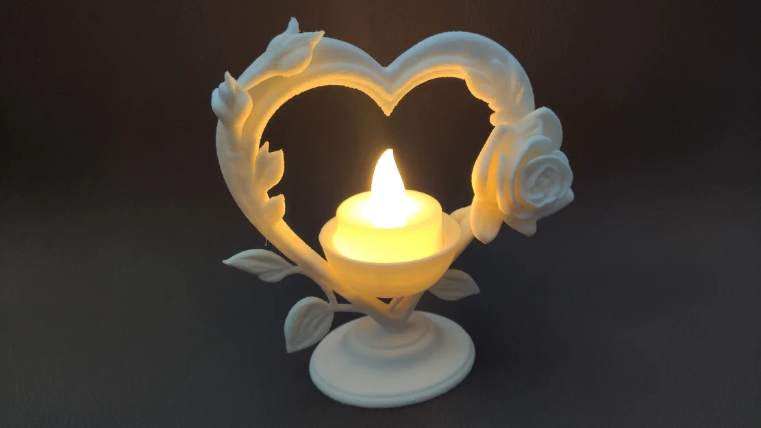 Bộ 2 đế nến LED hình Hoa hồng trong Trái tim - Image 9