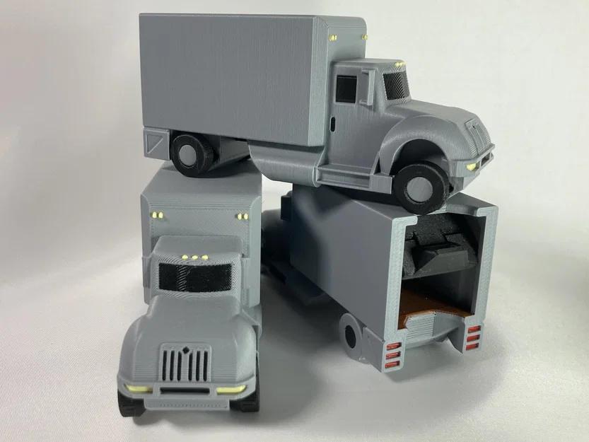 Mô hình xe tải Articulated Box Truck V2 in 3D không cần support - Image 1