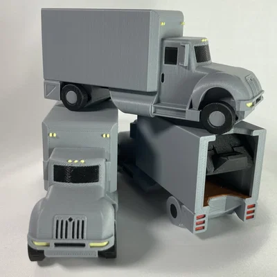 Mô hình xe tải Articulated Box Truck V2 in 3D không cần support