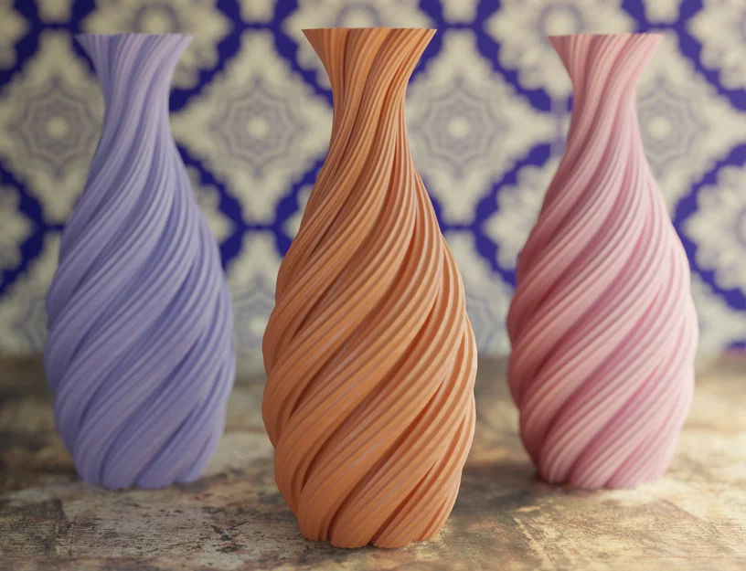 Mẫu bình hoa xoắn ốc nghệ thuật in 3D đẹp mắt - Image 1