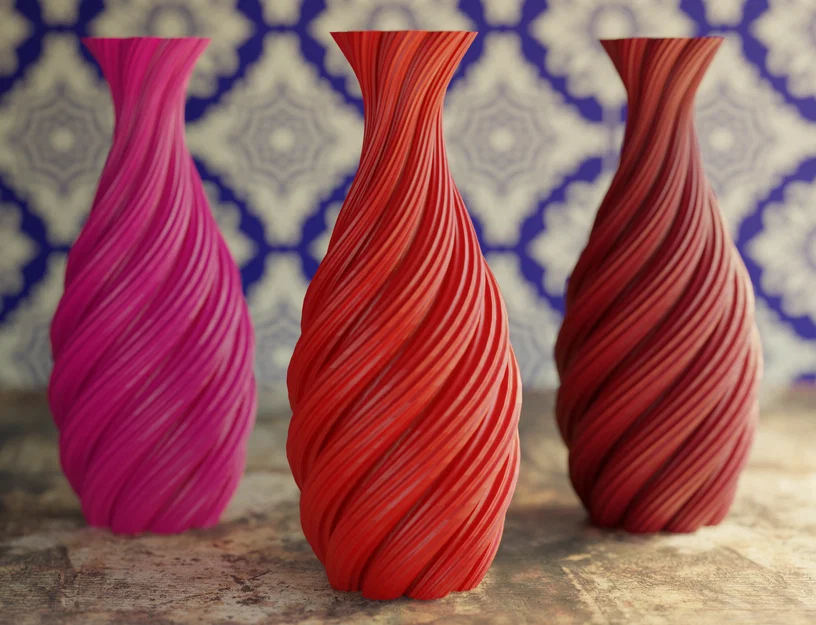 Mẫu bình hoa xoắn ốc nghệ thuật in 3D đẹp mắt - Image 2