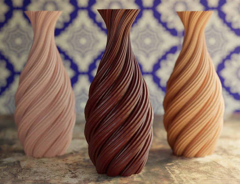 Mẫu bình hoa xoắn ốc nghệ thuật in 3D đẹp mắt - Image 4