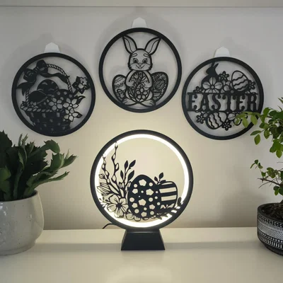 Bộ tấm trang trí Silhouette chủ đề Phục Sinh (Easter Silhouette Panels)
