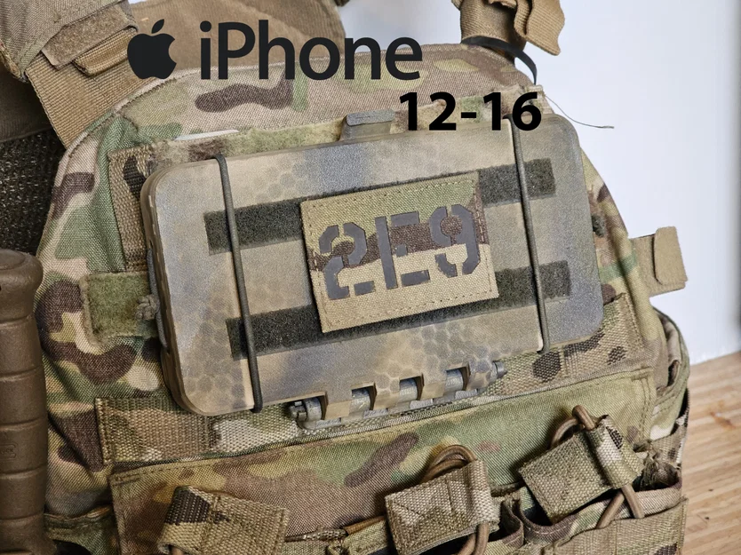 Giá đỡ điện thoại gắn Molle (Iphone 12-16) - Không cần ốc, không cần support - Image 1