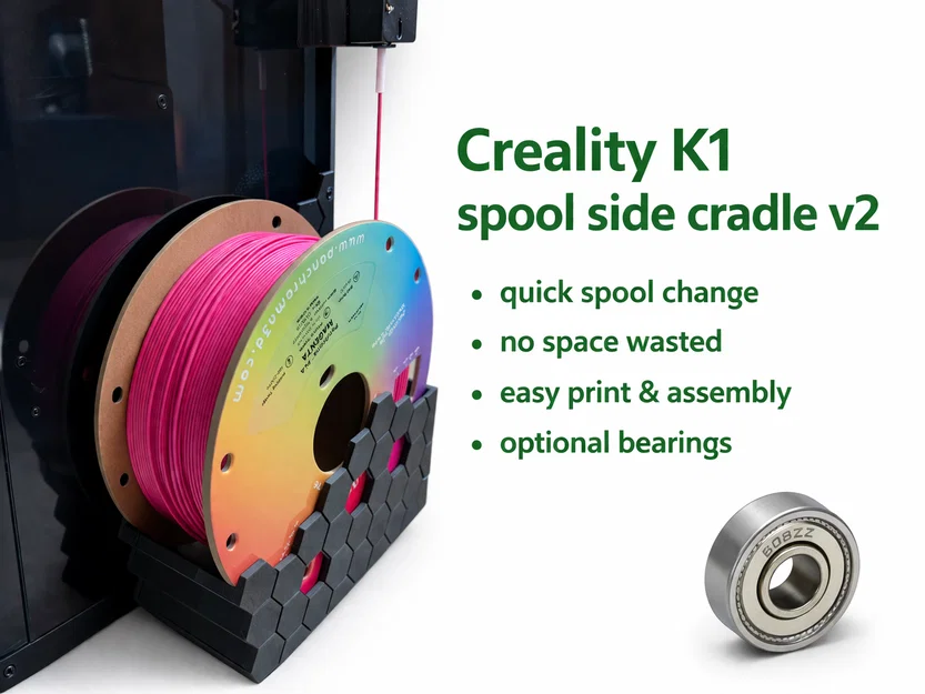 Mod Creality K1: Đế đỡ cuộn nhựa gắn cạnh hông - Image 1