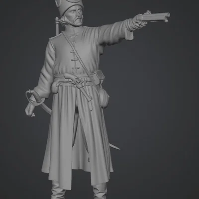 Mô hình 3D chiến binh Cossack (Don Cossack) chi tiết cao