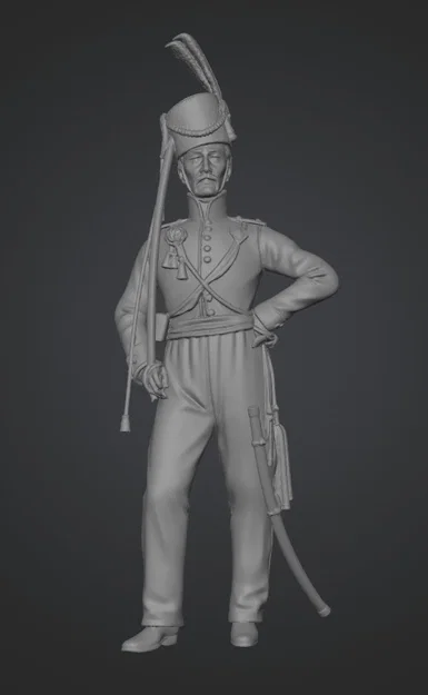 Mô hình sĩ quan kỵ binh Cossack Biển Đen 1814 - In 3D cực chi tiết - Image 1
