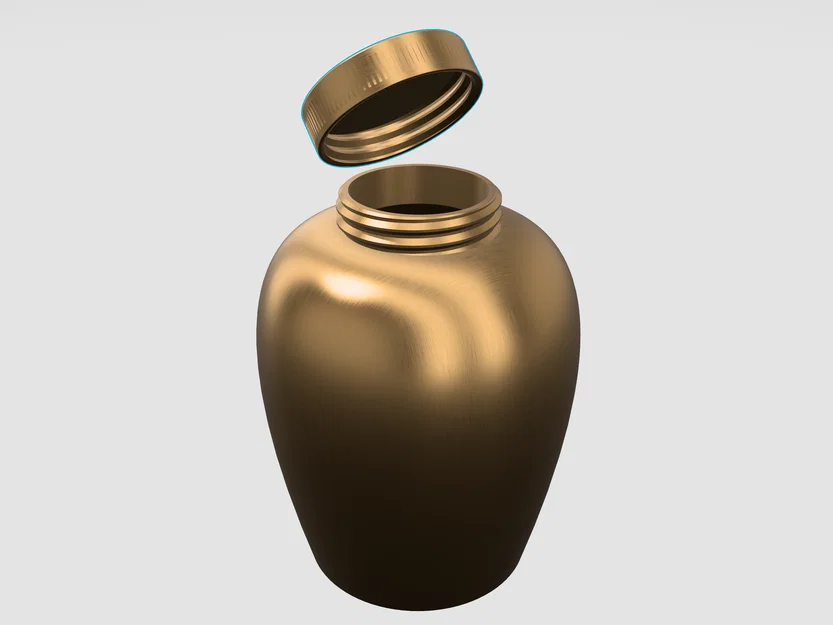 Mô hình hũ đựng có nắp vặn (Urn with Screw on Lid) in 3D - Image 1