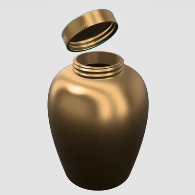 Mô hình hũ đựng có nắp vặn (Urn with Screw on Lid) in 3D