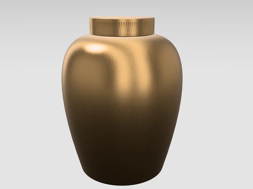 Mô hình hũ đựng có nắp vặn (Urn with Screw on Lid) in 3D - Image 2