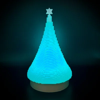 Cây thông Noel phong cách Voxel cho nến Tealight