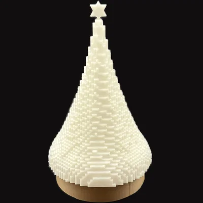 Cây thông Noel phong cách Voxel cho nến Tealight