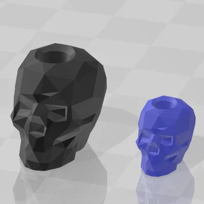 Mẫu in 3D hạt xỏ trang trí hình đầu lâu phong cách Low Poly độc đáo