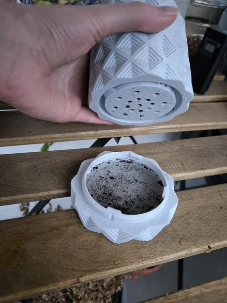 Chậu cây Karo Cascade với khay hứng nước ẩn (In không cần support) - Image 3