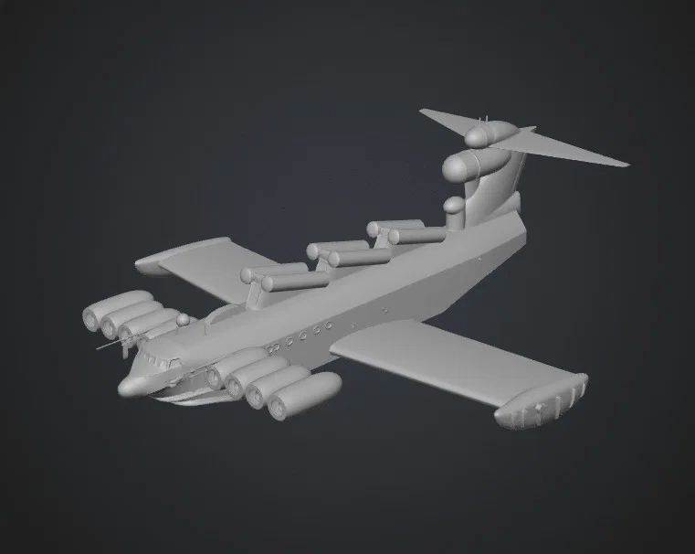 Mô hình 3D Soviet Lun Ekranoplane độc đáo cho người sưu tầm - Image 1