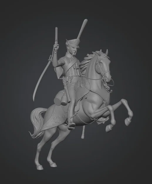 Mô hình Kỵ binh Sumsk Hussar cưỡi ngựa in 3D chi tiết - Image 1